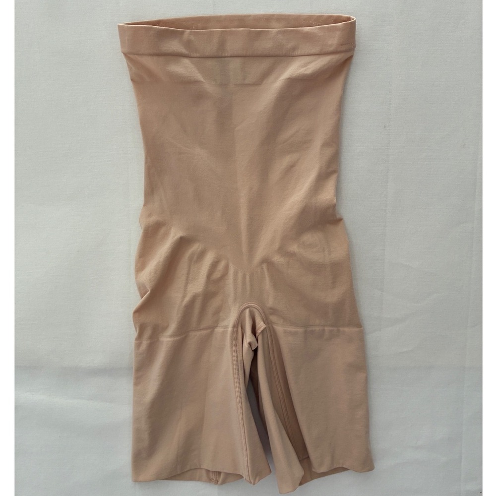 Spanx Shapewear Shorts Women L Nude High Waisted Mid Thigh Power Short 3035